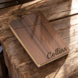 PORTE-CARTES DE VISITE personnalisé étui en bois entreprise garçons d'honneur cadeau pour lui papa hommes patron sa maman femmes maman bureau anniversaire gravure personnalisée