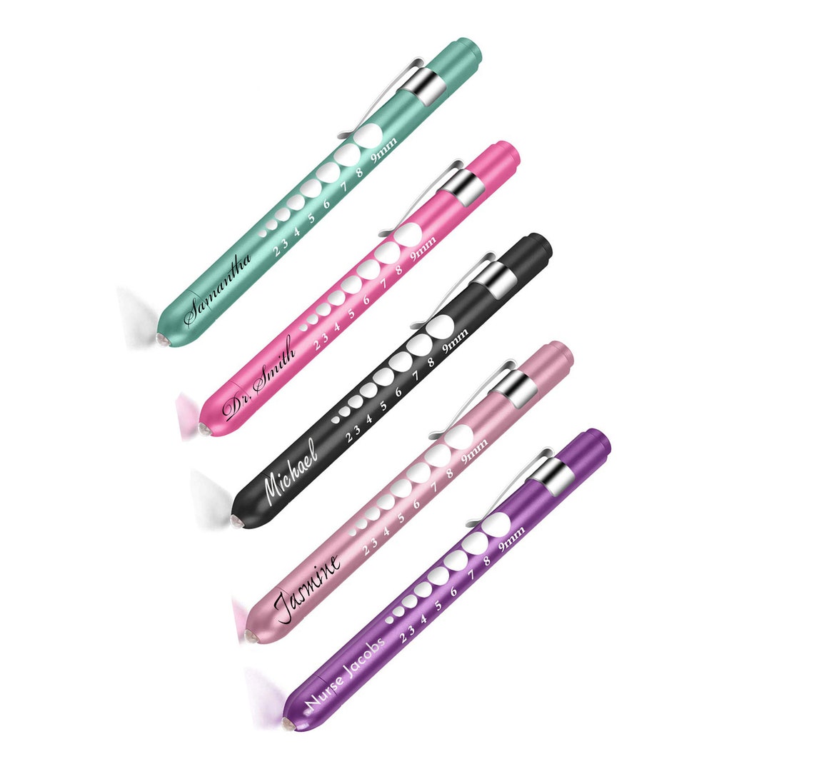 Personalized Medical Pen Light Pupil Gauge Ruler LED Nurse Etsy
