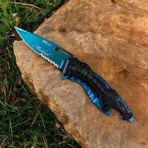 Personalized POCKET KNIFE for with Clip Knives Groomsmen Gift for Him Dad Men Gift Hunting Camping Fishing Birthday Grandpa Custom Engraved