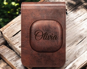 Personalized Fujifilm Instax Mini LiPlay Hybrid Camera Case Bag Cover Leather Strap Groomsmen Birthday Gift for Her Mom Him Women Polaroid