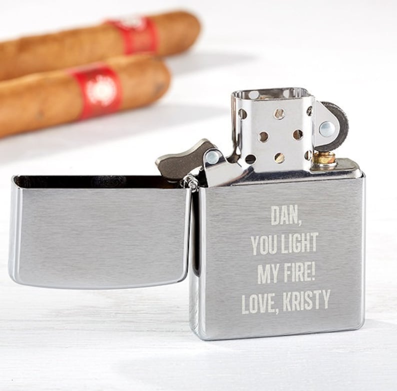 Personalized ZIPPO Lighter Satin Chrome Gifts for Him Her Etsy