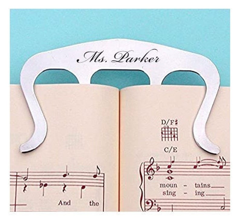 Personalized MUSIC PAGE HOLDER Custom Engraved Piano Gifts for Mom Teacher Her Women Guitar Violin Musician Pianist Saxophone Mothers Day image 4