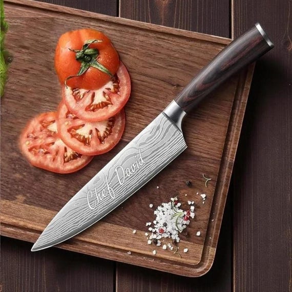 Personalized CHEF KNIFE Kitchen Knives Cooking BBQ Housewarming Birthday Gift for Her Him Mom Dad Men Women Wedding Fathers Day Custom