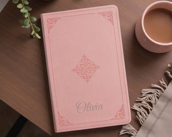 Personalized Leather PINK ESV BIBLE Christian Birthday Gift for Her Mom Women Grandma Wedding Pastor Graduation Custom Engraved Engraved
