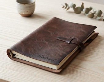 Personalized LEATHER JOURNAL for Men Women Travel Diary Notebook Graduation Birthday Gift for Him Her Teacher Coach Wedding Custom Engraved