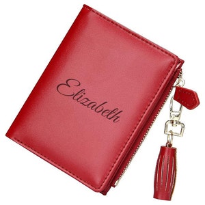 Cartera de cuero personalizada para mujer, regalo de dama de honor, para mamá, despedida de soltera, boda, bolso de mano minimalista, grabado personalizado