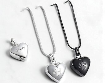 Personalized URN NECKLACE Cremation Jewelry for Men Women Human Ashes Keepsake Dog Cat Hair Pet Memorial Sympathy Waterproof Custom Engraved