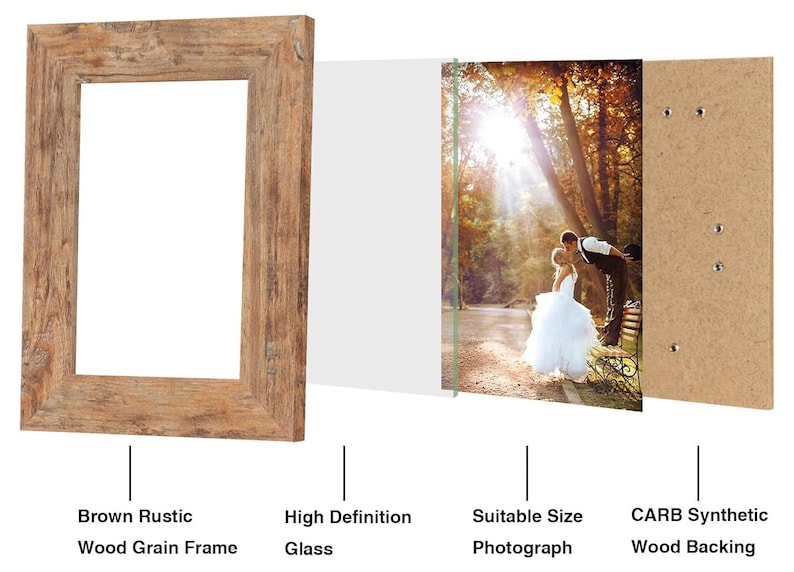 Personalized PICTURE FRAME Custom Engraved Gifts for Her Him Men Women Mom Dad Couples Wedding Engagement Portrait Frames Home Housewarming image 5