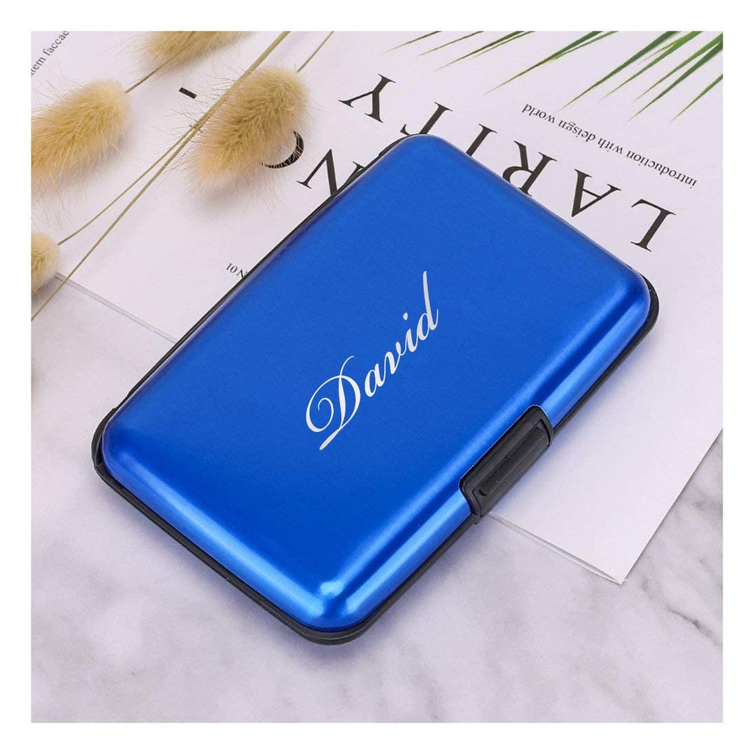 Personalized BUSINESS CARD Holder Custom Engraved Wallet Case Groomsmen