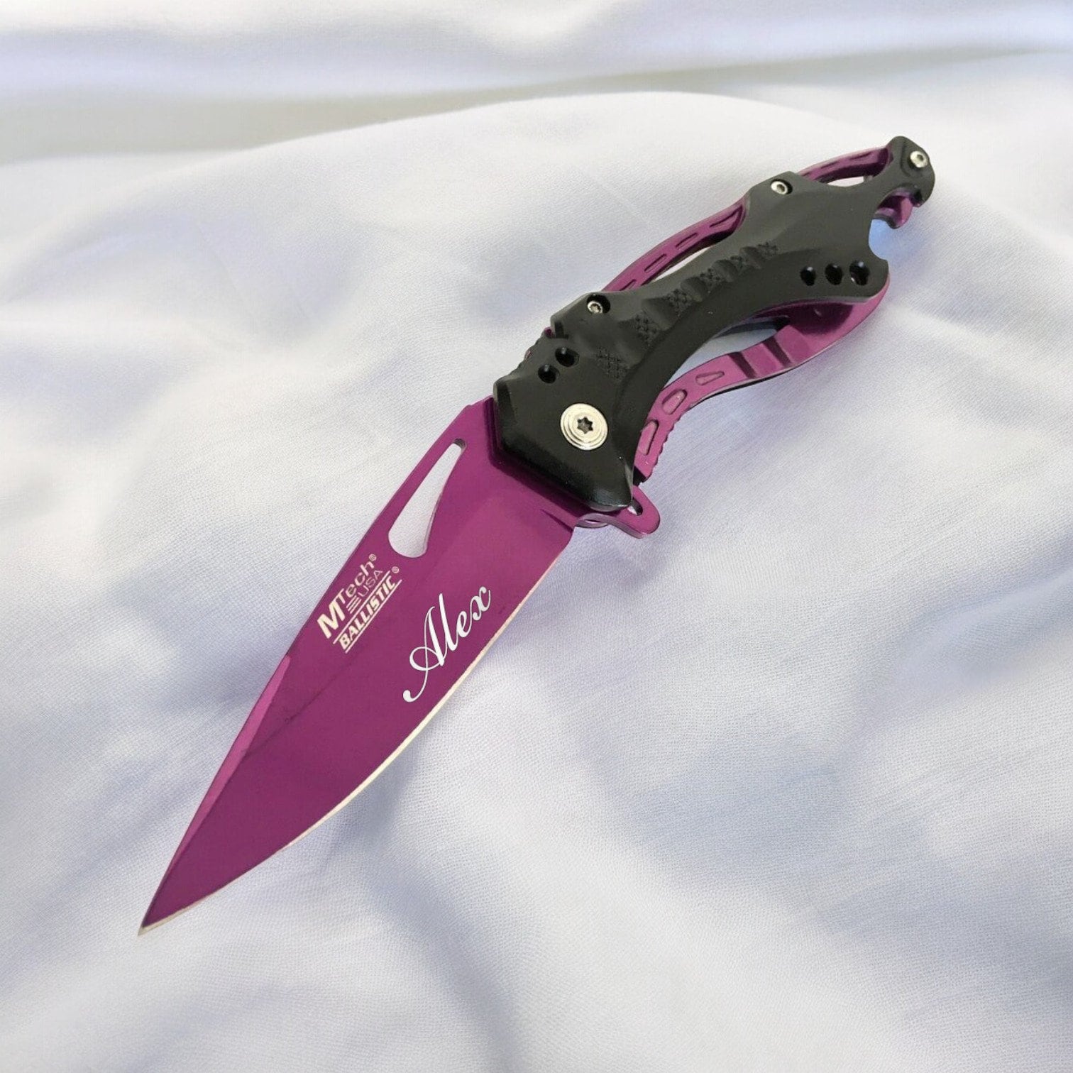 Personalized Purple POCKET KNIFE With Clip Knives Groomsmen