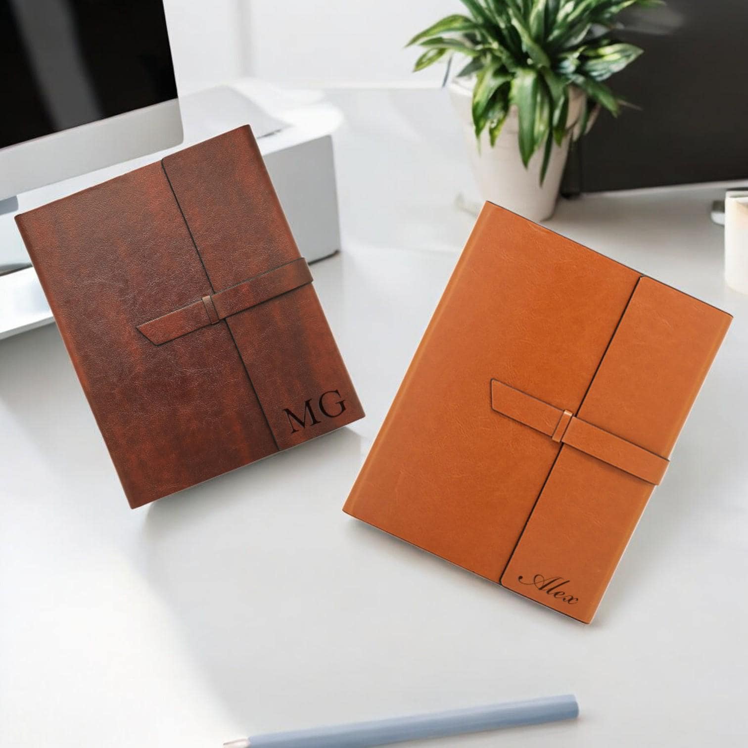 Personalized LEATHER PORTFOLIO Padfolio Notebook Organizer Folder Planner Business Corporate Gifts for Him Dad Men Boyfriend Custom Engraved