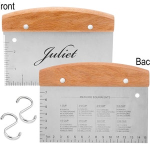 Raspador de masa personalizado, cortador de banco, picador, pastelero, cocina, pizza, repostería, inauguración de la casa, regalo para padrinos de boda, para ella, mamá, mujeres