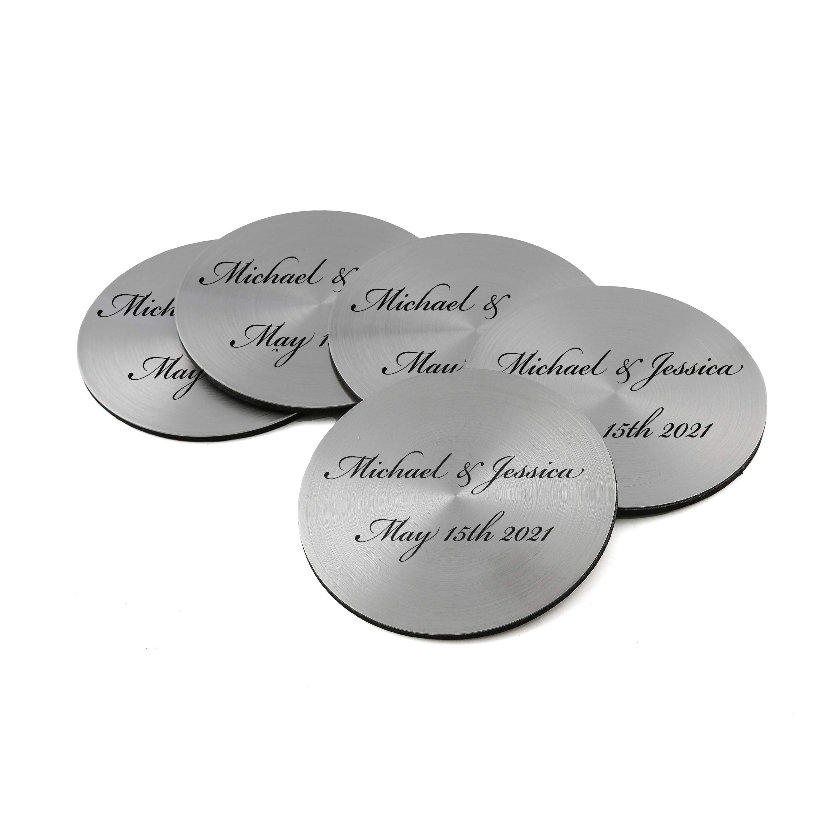 Personalized Coasters Metal Stainless Steel Engraved Etsy