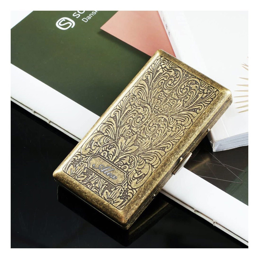 Personalised Cigarette Case With Engraved Initials. Business 