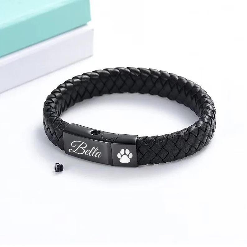 Shajwo Paw Print Cremation Urn Bracelet - Adjustable Memorial Bracelet For Ashes, Stainless Steel - View #8