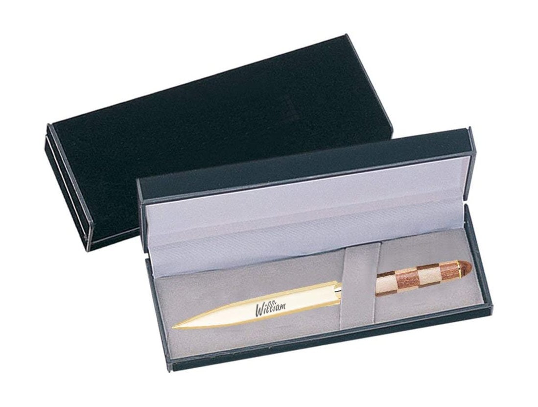 Personalized LETTER OPENER Wood Custom Engraved Groomsmen Etsy