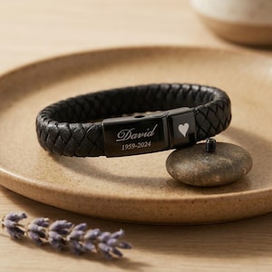 Personalized URN BRACELET Cremation Jewelry for Men Women Human Ashes Keepsake Dog Cat Pet Memorial Sympathy Waterproof Date Custom Engraved