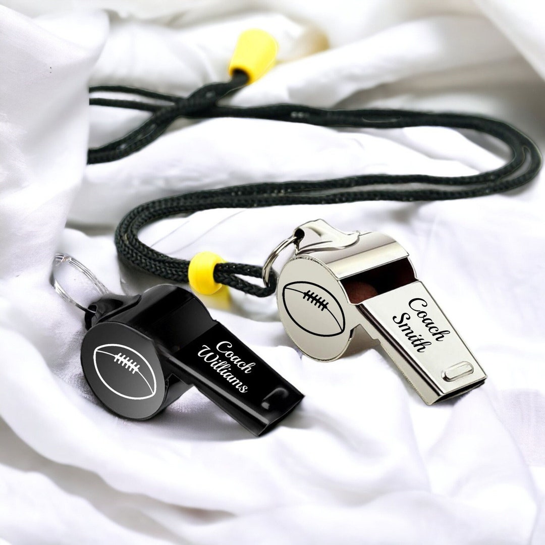 Personalized WHISTLE NECKLACE Coach Gifts Coaches Whistles Custom