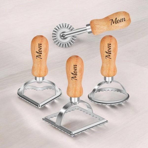 Personalized Ravioli Maker Stamp Cutter SET Chef Housewarming Kitchen Cooking Home Gift for Her Mom Women Wife Custom Girlfriend Mothers Day