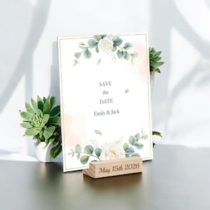 Porte-cartes en bois personnalisé, décoration de table, cadeau de mariage pour elle, pièce maîtresse, cadre photo, invitation, fête, grand-père, gravure personnalisée