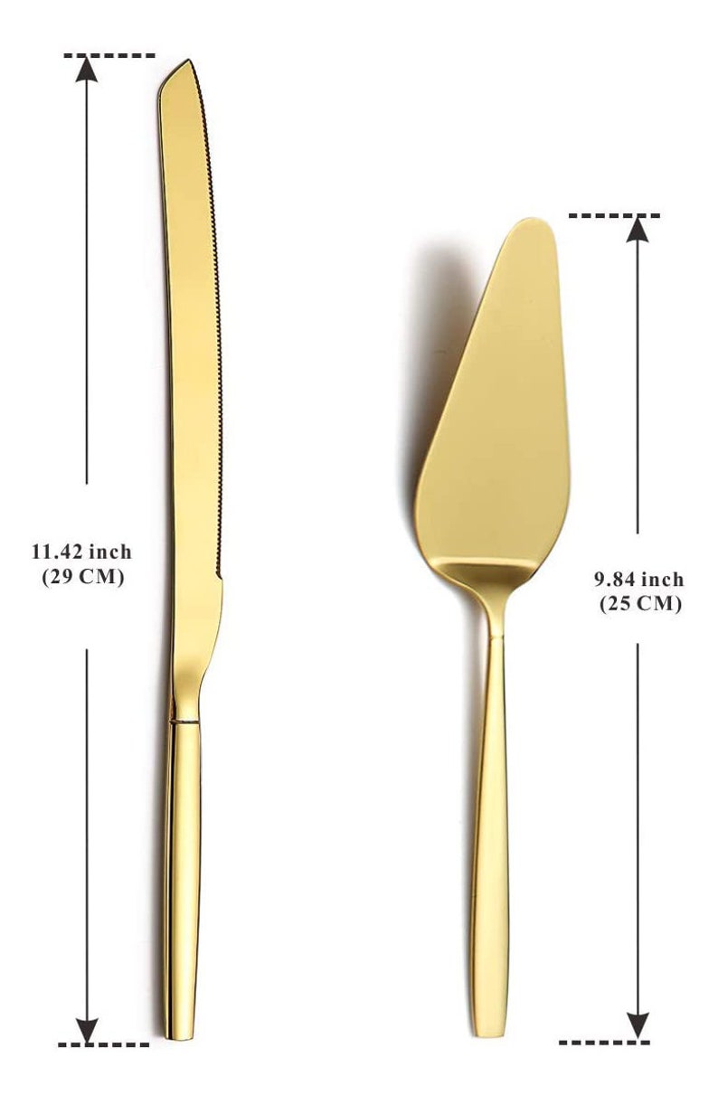 Personalized Wedding CAKE CUTTING SET Gold Serving Cutter Etsy