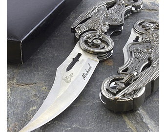 Personalized DRAGON MOTORCYCLE Pocket Knive Knives Knife Engraved Groomsmen Gifts for Him Men Dad Boyfriend Gift Unique Birthday Fathers Day