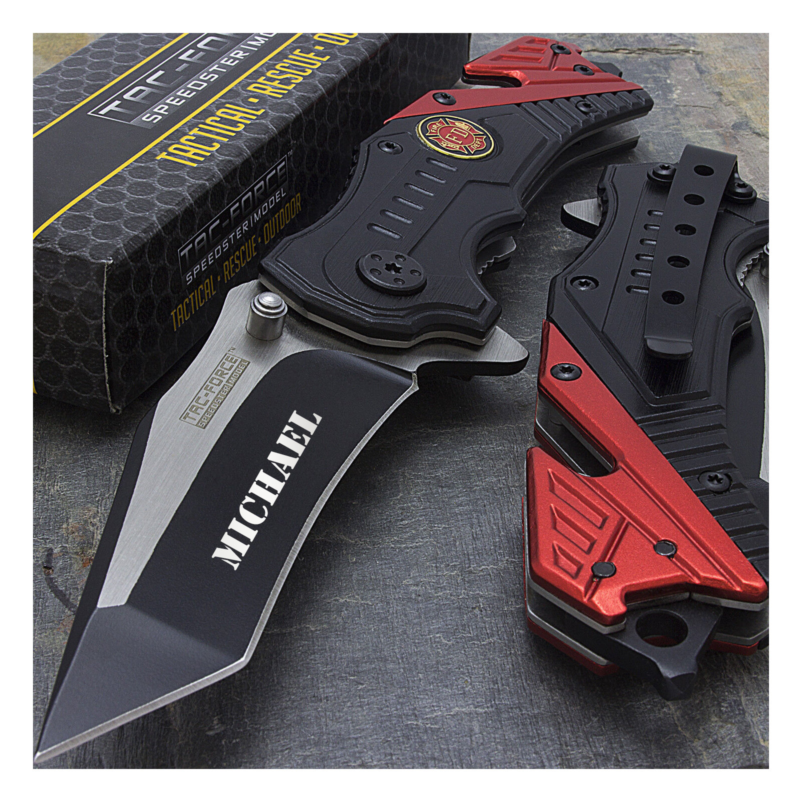 Personalized FIREFIGHTER FIREMAN Pocket Knife Knives Fire Academy Platoon Engine Custom Engraved Gift for Dad Him Grandpa Son Multitool