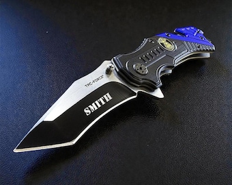 Personalized Police Officer Gift POCKET KNIFE Knives Law Enforcement Officer Cop LEO Multitool Gift for Him Dad Men Custom Engraved Engraved