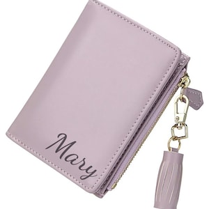 Cartera de cuero personalizada para mujer, regalo de dama de honor con grabado personalizado para ella, mamá, despedida de soltera, boda, bolso de mano minimalista