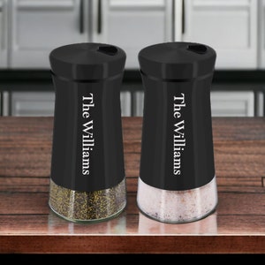Personalized SALT & PEPPER SHAKERS Mill Grinder Cooking Home Kitchen Gift for Her Gift for Him Dad Men Women Mom Birthday Custom Engraved