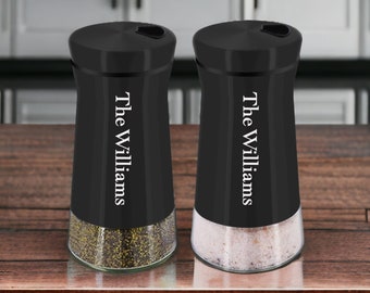 Personalized SALT & PEPPER SHAKERS Mill Grinder Custom Engraved Cooking Home Kitchen Gifts for Him Dad Men Boyfriend Gifts for Her Women Mom