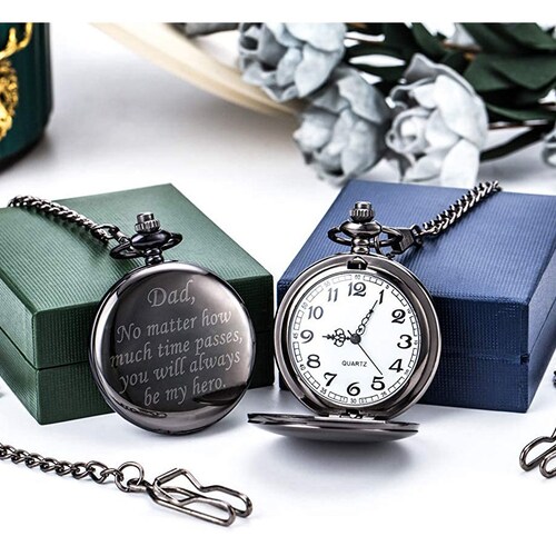 Custom Photo Pocket Watch Gift for Him Personalized Pocket Etsy