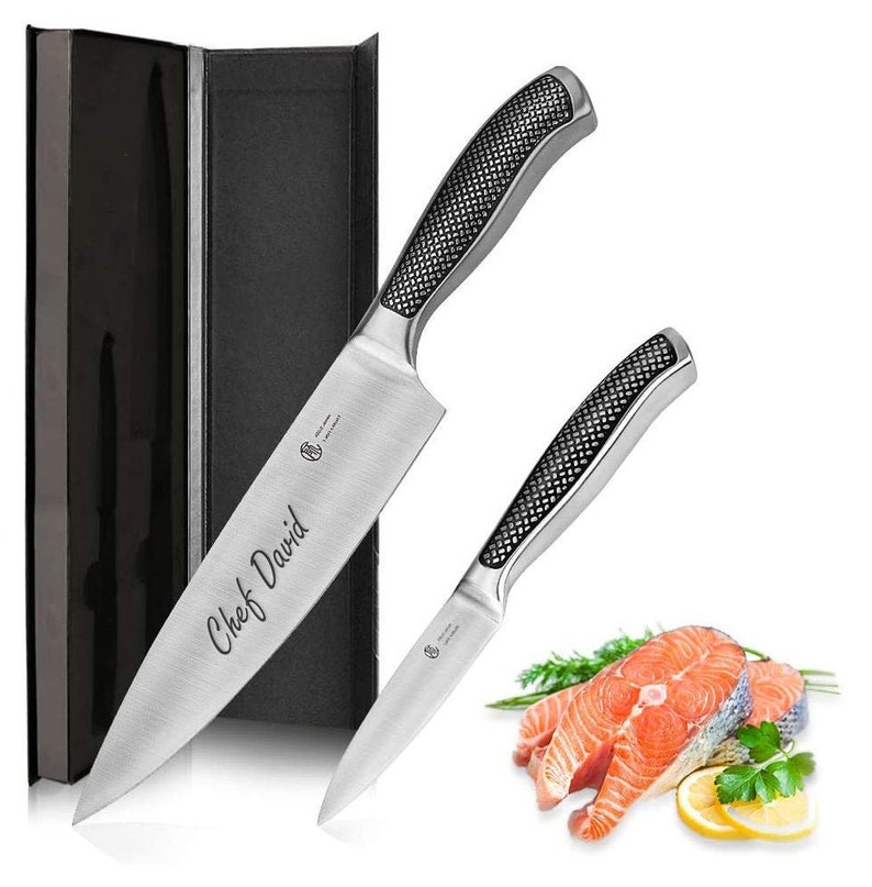 Personalized CHEF KNIFE SET Chefs Knives Cooking Kitchen Gifts Etsy