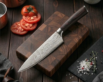 Personalized CHEF KNIFE Kitchen Knives Cooking BBQ Housewarming Birthday Gift for Her Him Mom Dad Men Women Wedding Fathers Day Custom