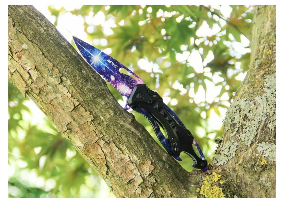Personalized GALAXY POCKET KNIVE for Knife Knives Engraved Space Stars  Fathers Day Gifts for Dad Men Clip Custom Hunting 