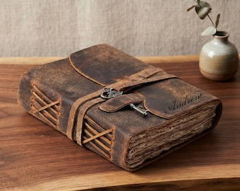 Personalized LEATHER JOURNAL for Men Women Travel Diary Notebook Graduation Birthday Gift for Him Her Teacher Coach Wedding Custom Engraved