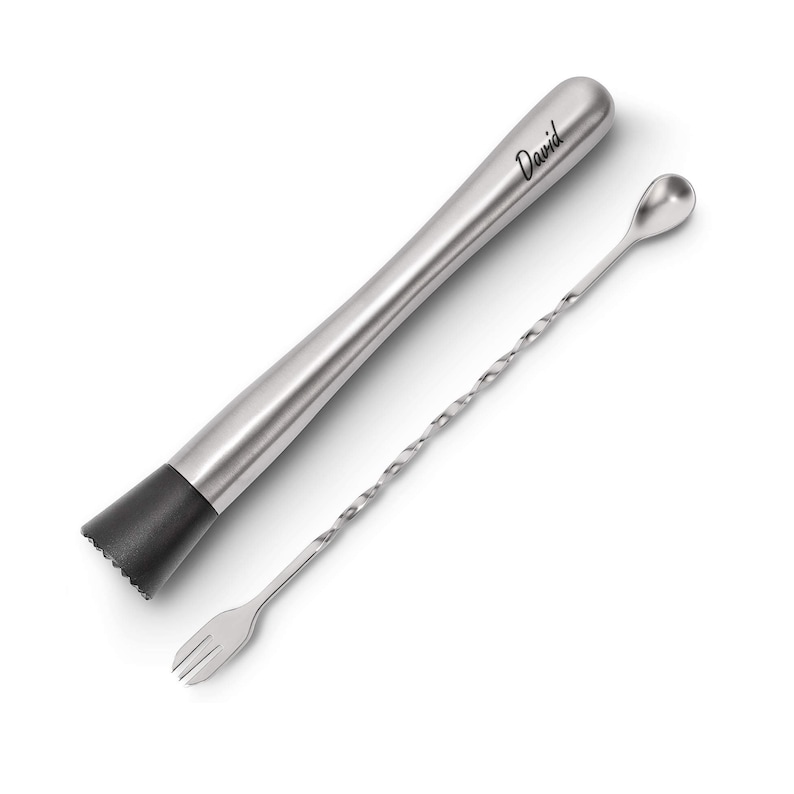 PrecisionMemory Cocktail Muddler and Mixing Spoon