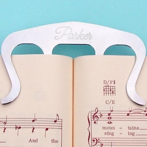 Personalized MUSIC PAGE HOLDER Clip Piano Teacher Violin Guitar Drummer Saxophone Birthday Gift for Her Him Boys Girls Custom Engraved