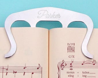 Personalized MUSIC PAGE HOLDER Clip Piano Teacher Violin Guitar Drummer Saxophone Birthday Gift for Her Him Boys Girls Fathers Day Custom