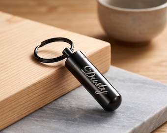 Personalized URN KEYCHAIN Cremation Jewelry for Men Women Human Ashes Keepsake Dog Cat Hair Pet Memorial Sympathy Waterproof Custom Engraved
