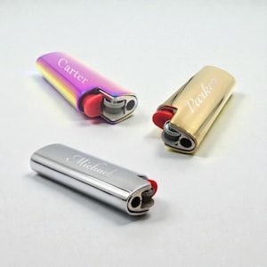 Personalized BIC LIGHTER CASE Cover Sheath Groomsmen Birthday Gift for Him Dad Men Boyfriend Husband Cigar Smoker Custom Engraved (J5 Mini)