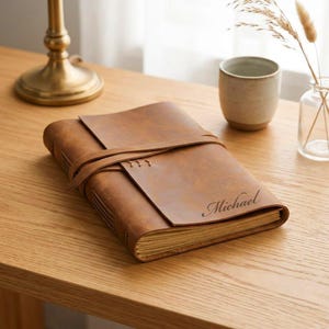 Personalized LEATHER JOURNAL for Men Women Travel Diary Notebook Graduation Birthday Gift for Him Her Teacher Coach Wedding Custom Engraved