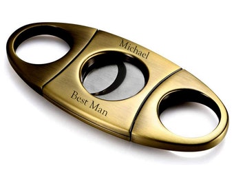 Personalized CIGAR CUTTER Cigars Accessories Groomsmen Birthday Gift for Him Dad Men Bachelor Best Man Boyfriend Custom Engraved Engraved