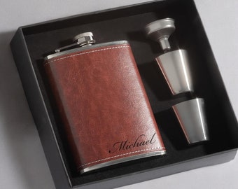 8OZ Git Wrecked Flask - BLACK, RED, STAINLESS, OR 6OZ LEATHER 8OZ Git Wrecked Flask - BLACK, RED, STAINLESS, OR 6OZ LEATHER