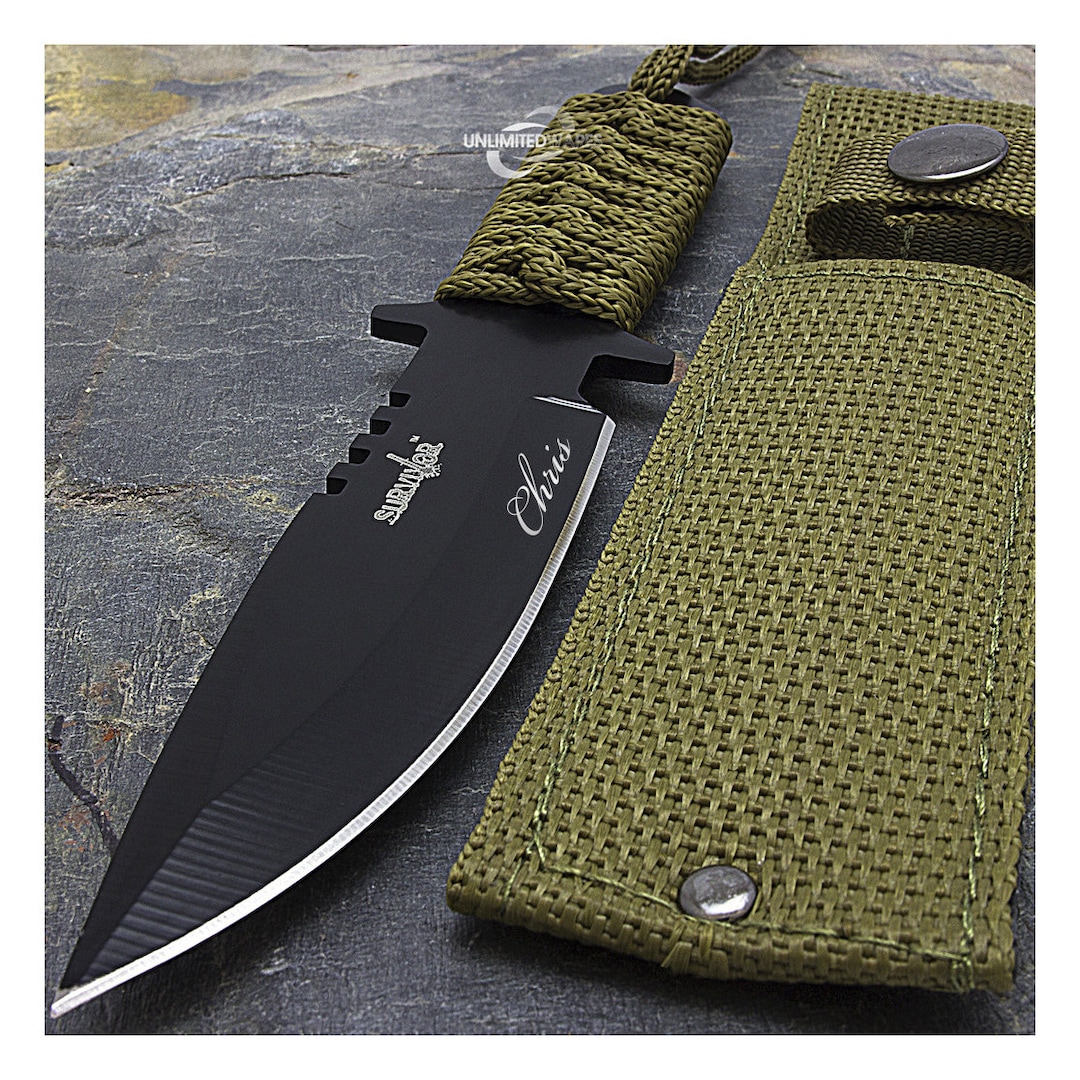 Personalized HUNTING KNIFE & SHEATH Knive Sawback Survival Etsy