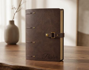 Personalized LEATHER JOURNAL for Men Women Travel Diary Notebook Graduation Birthday Gift for Him Her Teacher Coach Wedding Custom Engraved