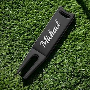 Personalized GOLF DIVOT TOOL Ball Marker Repair Golfer Golfing Groomsmen Gift for Dad Men Retirement Club Cigar Holder Custom Engraved