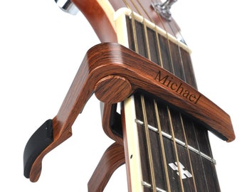 Personalized GUITAR CAPO Custom Engraved Capos Guitarist Music Teacher Groomsmen Gifts for Him Dad Men Husband Boyfriend Gift Musician Band