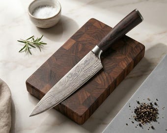 Personalized CHEF KNIFE Kitchen Knives Cooking BBQ Housewarming Birthday Gift for Her Him Mom Dad Men Women Wedding Custom Engraved Engraved