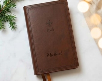 Personalized NRSV Bible Catholic Edition Communion Confirmation Wedding Birthday Gift for Him Her Pastor Graduation Custom Engraved Engraved